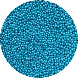 Cukrové perličky modré světle metalické 2mm 1kg - I LOVE CAKES
