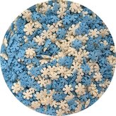 Cukrové zdobení bílo-modré sněhové vločky 80g - I LOVE CAKES