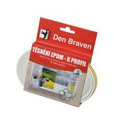 Těsnicí profily z EPDM pryže D, 9 mm × 6 mm, délka 6 m 6 m bílá