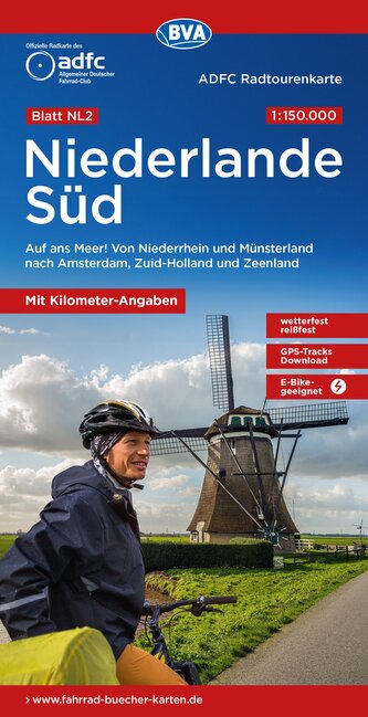 ADFC-Radtourenkarte NL 2 Niederlande Süd 1:150.000, reiß- und wetterfest, E-Bike geeignet, GPS-Tracks Download, mit Knotenpunkte