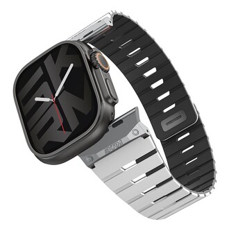 SKINARMA Gemini magnetický řemínek Apple Watch 49/46/45/44mm světle šedý