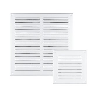 Mřížka větrací kov se síťovinou 250 × 250 mm bílá