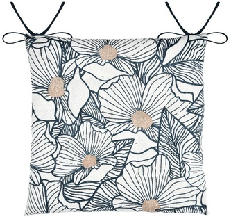 Podsedák na židli EUGENIE bílá/modrá 38x38x4 cm France