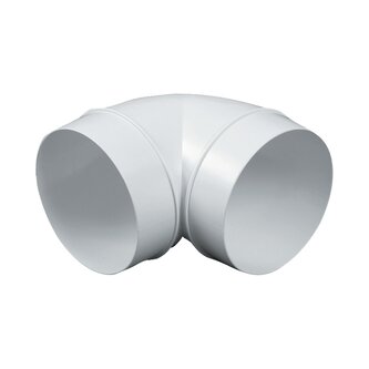 Koleno vodorovné kulaté 90° Ø 125 mm bílá