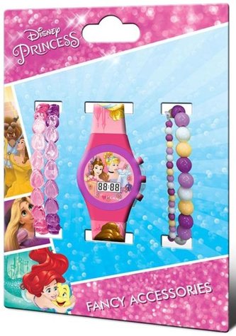 Zegarek elektroniczny + bransoletki Księżniczki