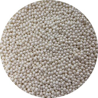 Cukrové perličky metalické bílé 3-4mm 80g - I LOVE CAKES