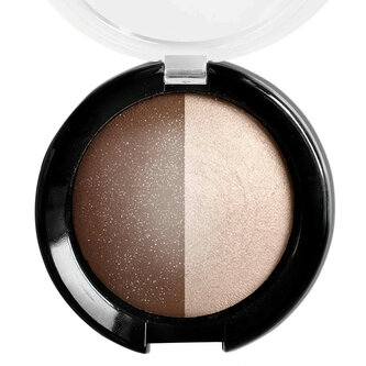 Cappucinově-hnědé kulaté oční stíny DUO č.2 (3g)