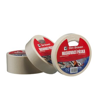 Maskovací krepová páska +80 °C 50 mm, délka 50 m 50 m světle žlutá
