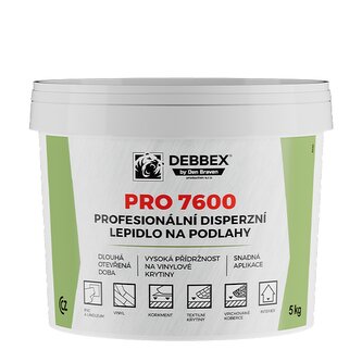 Profesionální disperzní lepidlo na podlahy PRO 7600 5 kg kbelík světle béžová Profesionální disperzní lepidlo na podlahy PRO 7600 5 kg kbelík světle béžová