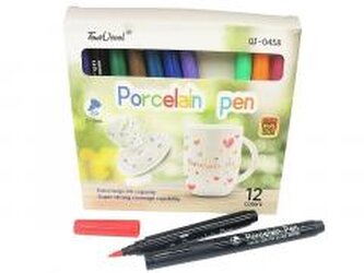 Flamastry do malowania po porcelanie 12 kolorów