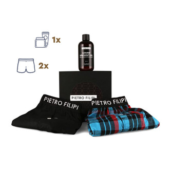 Pánská dárková sada 2PACK trenky a sprchový gel Pietro Filipi (3PGP1)  XL