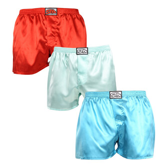 3PACK pánské trenky Styx klasická guma saténové vícebarevné (3C06372) L 3PACK pánské trenky Styx klasická guma saténové vícebarevné (3C06372) L