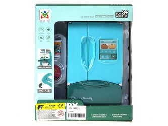 Lednička s vybavením na baterie, světlo, zvuk, 20,5x17x9,5cm, W/B