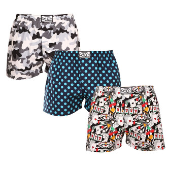 3PACK pánské trenky Styx art klasická guma vícebarevné (3A14731) M