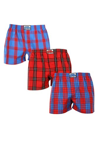 3PACK pánské trenky Styx klasická guma vícebarevné (3A100116) M
