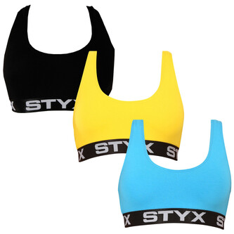3PACK dámská podprsenka Styx sport vícebarevná (3IP96089) L