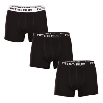 3PACK pánské boxerky Pietro Filipi černé (3BCL006) XXL
