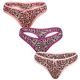3PACK dámská tanga Fine woman vícebarevná (808-B) XL