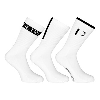 3PACK ponožky Pietro Filipi sportovní vysoké bílé (3POB4) S