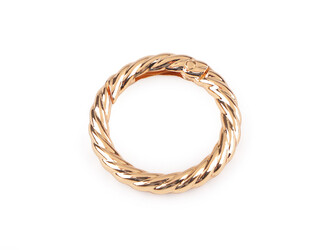 Karabina kulatá ozdobná Ø25 mm - 10 ks - 3 růžové zlato