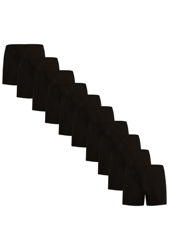 10PACK pánské trenky Nedeto černé (10NDTT001) S