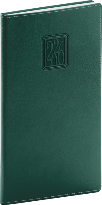 Diář 2026: Panama - zelený, kapesní, 9 x 15,5 cm