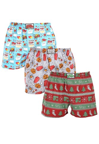 3PACK pánské trenky Styx art klasická guma vícebarevné (3A16826) L 3PACK pánské trenky Styx art klasická guma vícebarevné (3A16826) L