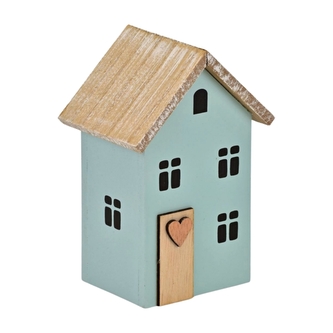 Dřevěný domek 15 cm modrý