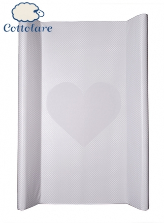 Přebalovací podložka Cottolare pevná - TEČKY SRDÍČKO - šedá