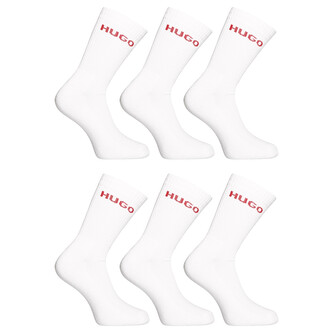 6PACK ponožky HUGO vysoké bílé (50510187 100) L