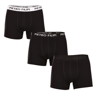 3PACK pánské boxerky Pietro Filipi černé (3BCL004) M