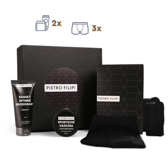 Pánská dárková sada 3PACK boxerky a kosmetika Pietro Filipi (5PAJK2)  M