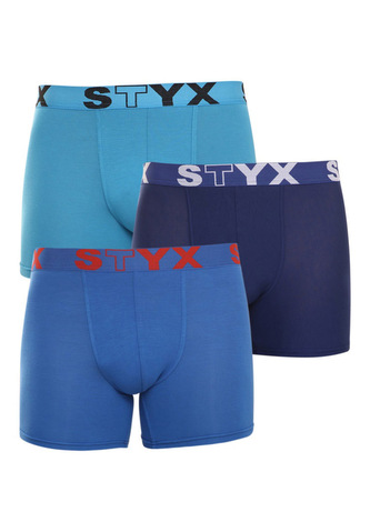 3PACK pánské boxerky Styx long sportovní guma modré (U9676869) M