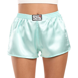 Dámské trenky Styx klasická guma saténové světle zelené (L1162) XL