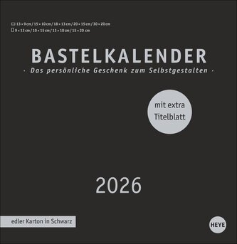 Premium-Bastelkalender schwarz groß 2026