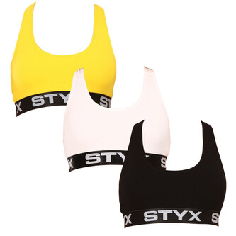 3PACK dámská podprsenka Styx sport vícebarevná (3IP09018) M