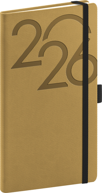 Diář 2026: Ajax - zlatý, kapesní, 9 x 15,5 cm