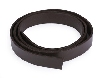 Kožený popruh / ucho na tašky - polotovar šíře 20 mm - 1 ks - 2 hnědá tmavá