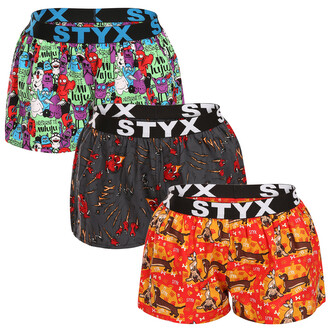 3PACK dámské trenky Styx art sportovní guma vícebarevné (3T15245) S