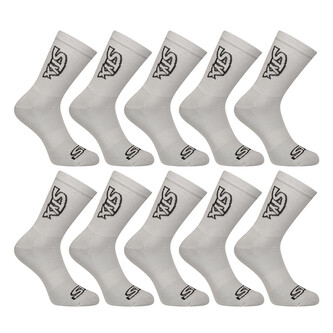 10PACK ponožky Styx vysoké šedé (10HV1062) L
