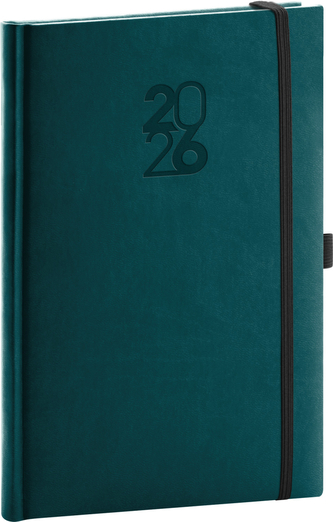 Diář 2026: Aprint Top - petrolejový, týdenní, 15 x 21 cm