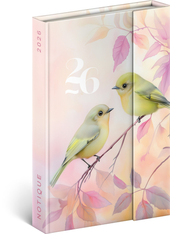 Diář 2026: Ptáčci - týdenní, magnetický, 11 x 16 cm