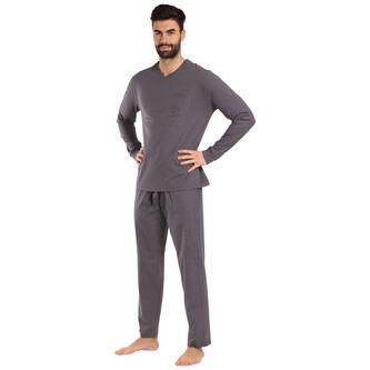 Pánské pyžamo Nedeto šedé (NP003) XL