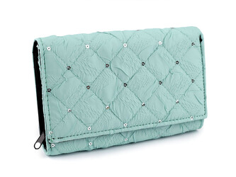 Dámská peněženka textilní s flitry 10x15 cm - 1 ks - 3 zelená šalvěj světlá