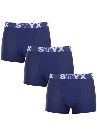 3PACK pánské boxerky Styx sportovní guma tmavě modré (3G968) XXL