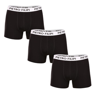 3PACK pánské boxerky Pietro Filipi černé (3BCL003) L