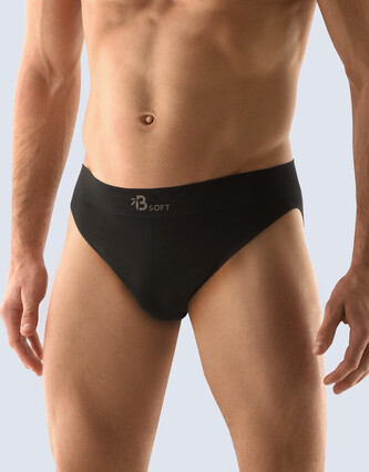 Pánské slipy Gino bezešvé bambusové černé (50005) S