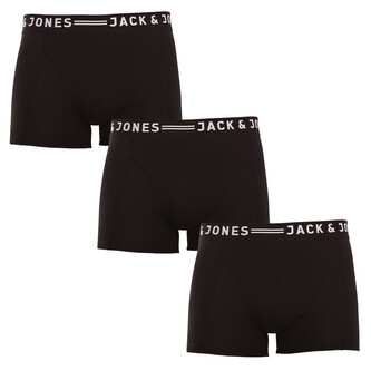 3PACK pánské boxerky Jack and Jones černé (12081832 - black/black) XL