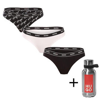 3PACK dámská tanga HUGO vícebarevná (50495870 997) M