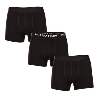 3PACK pánské boxerky Pietro Filipi černé (3BCL005) XXL